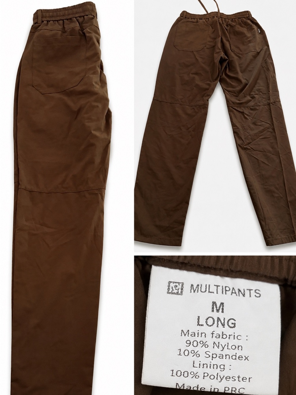Men's Brown Drawstring Utility Pants - Picture 2 of 3